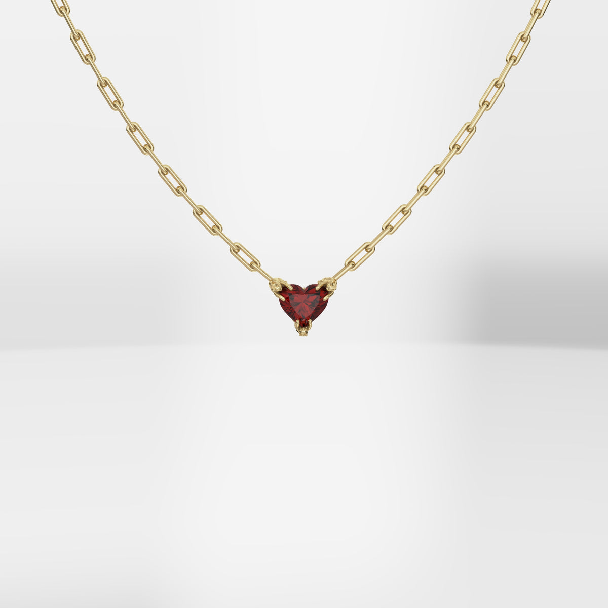 Cat Prong Heart Necklace
