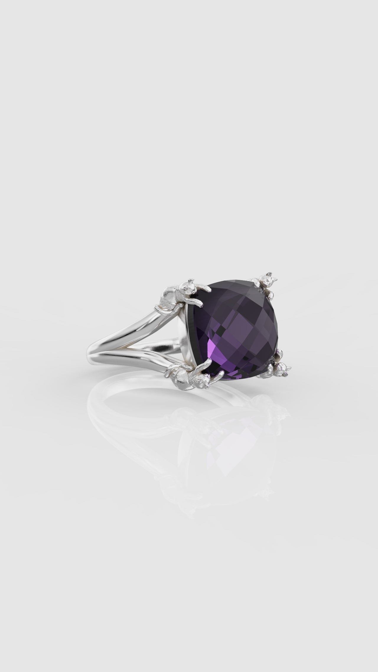 11mm Cat Prong Ring Lavender Amethyst LIMITED OFFER