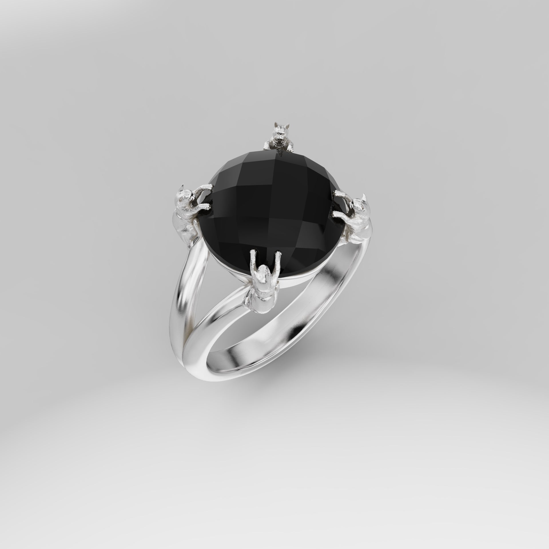 Classic Cat Prong Ring - 12mm Round