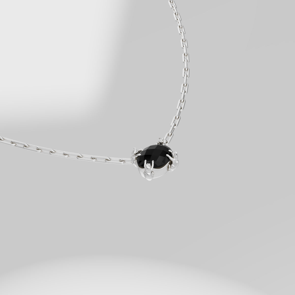 Cat Prong Solitaire Pendant  - Oval Stone