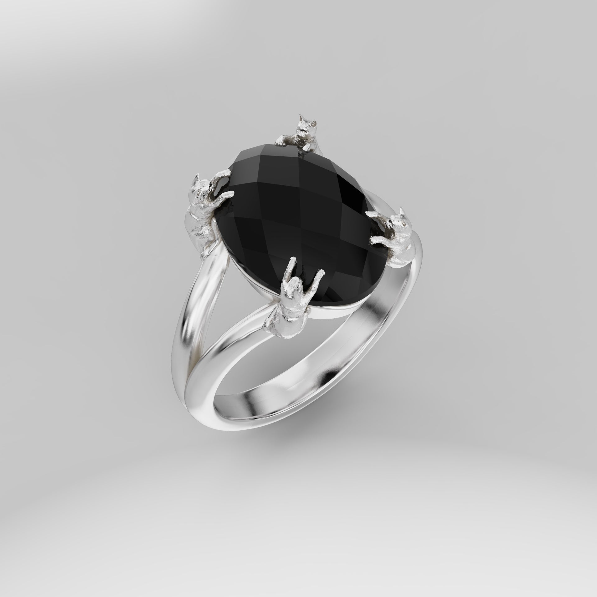 Classic Cat Prong Ring - 14mm Oval