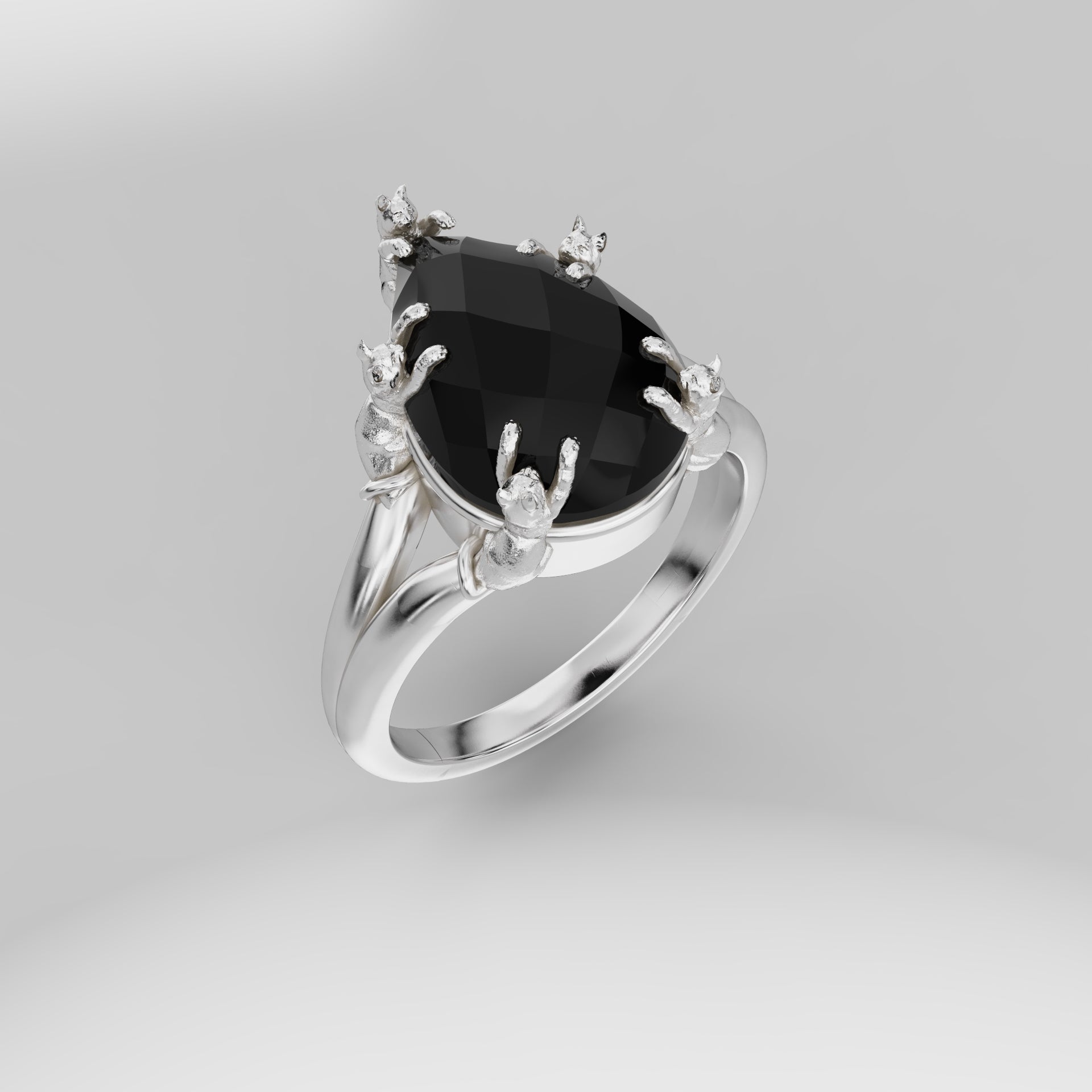 Classic Cat Prong Ring - 14mm Pear