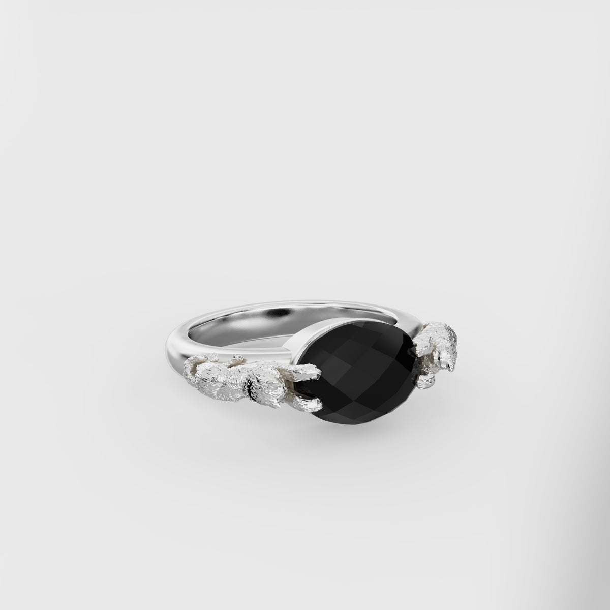 Two Cat Signet Ring - 9x7 Oval