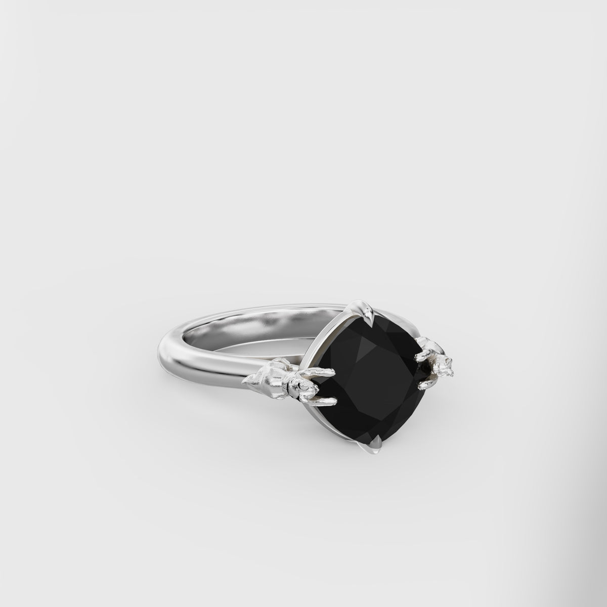 Two Cat Cathedral Ring - 8mm Cushion Square