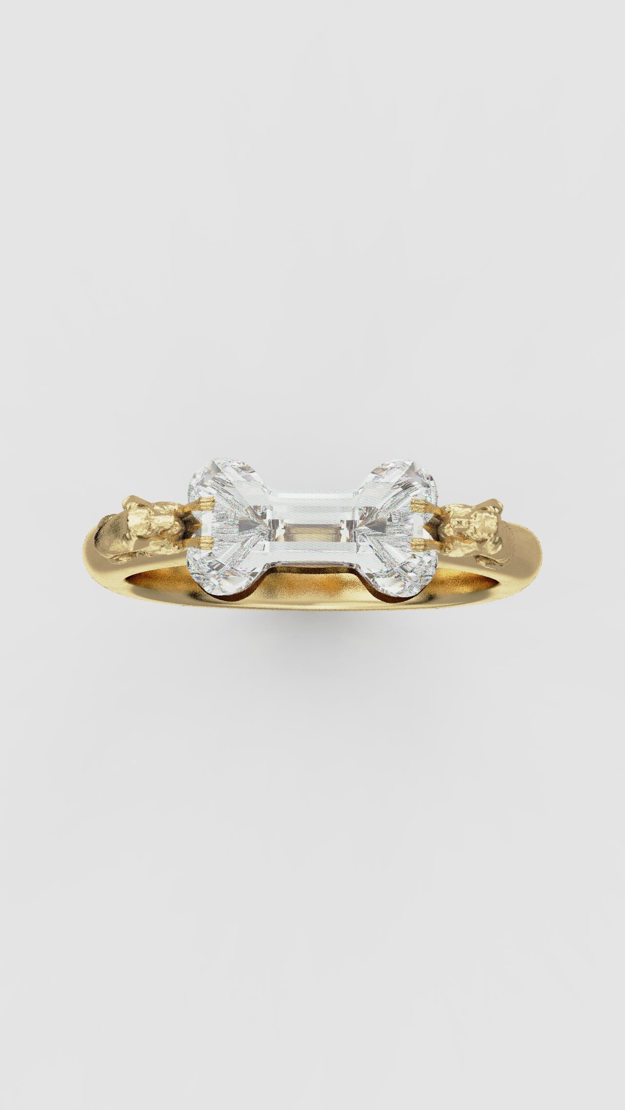 Bone Diamond Custom Dog Prong Ring