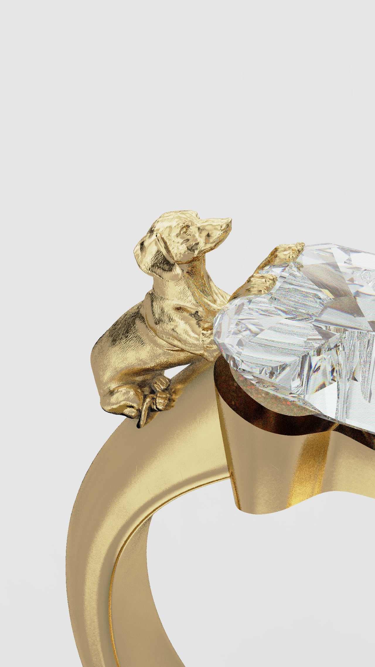 Bone Diamond Custom Dog Prong Ring