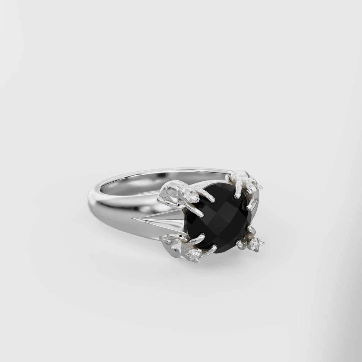 Petite Cat Signet Ring - 8mm Round