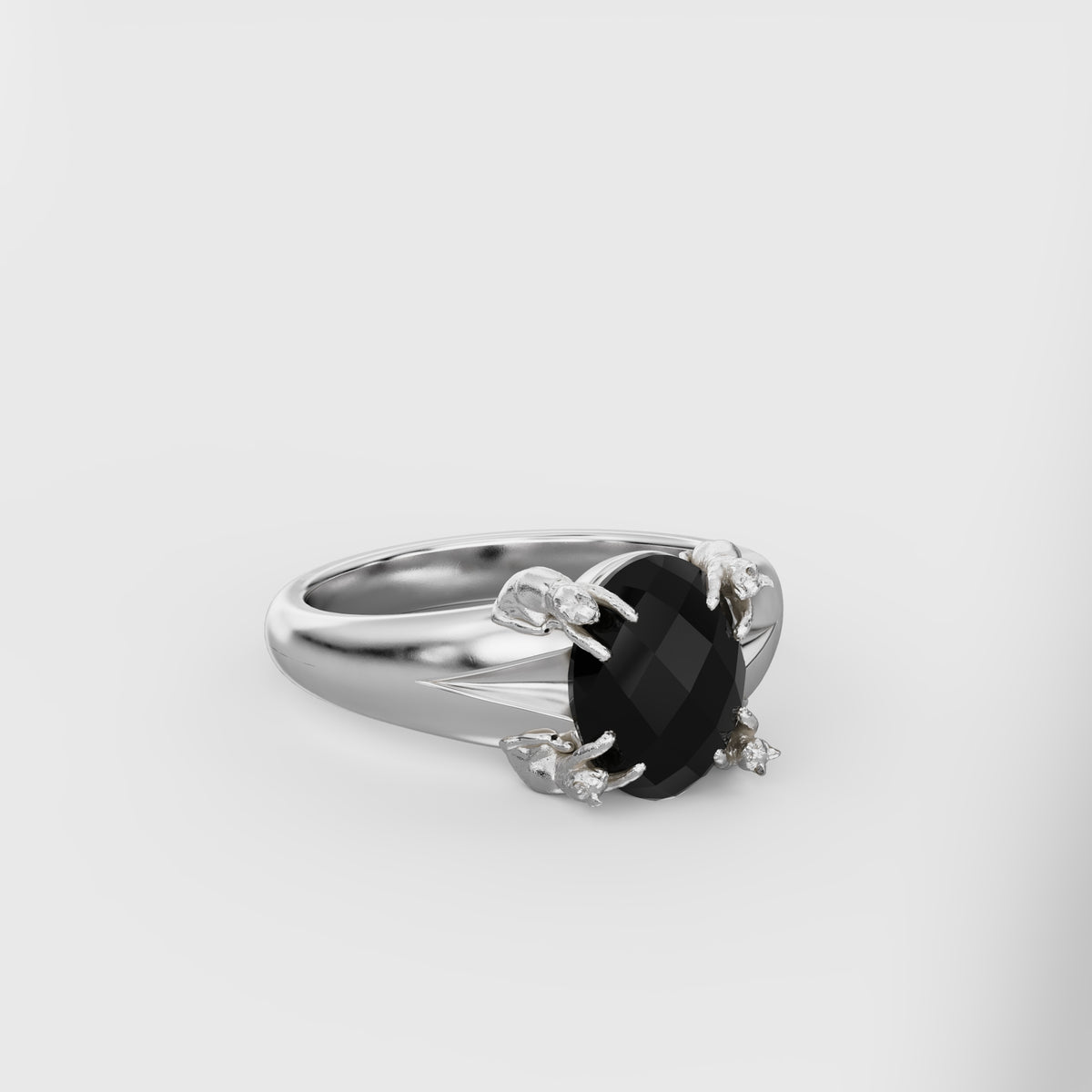 Petite Cat Signet Ring - 9x7 Oval