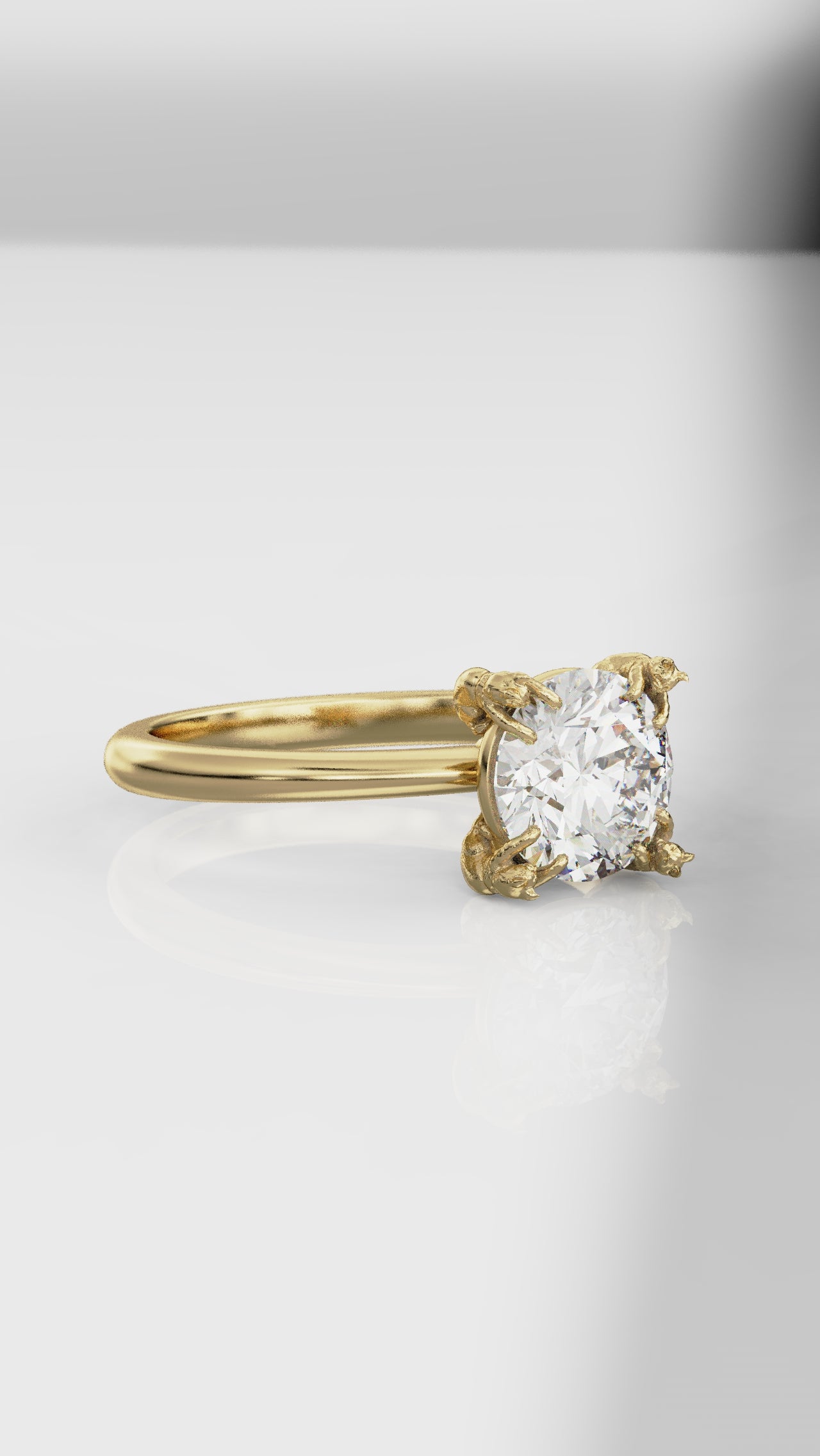 The Chaton Cat Ring - Round Brilliant