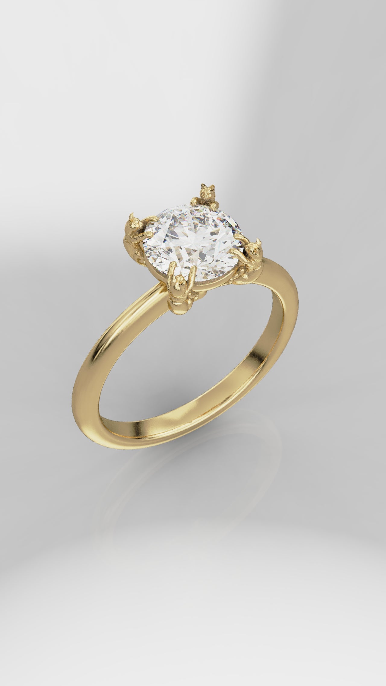The Chaton Cat Ring - Round Brilliant