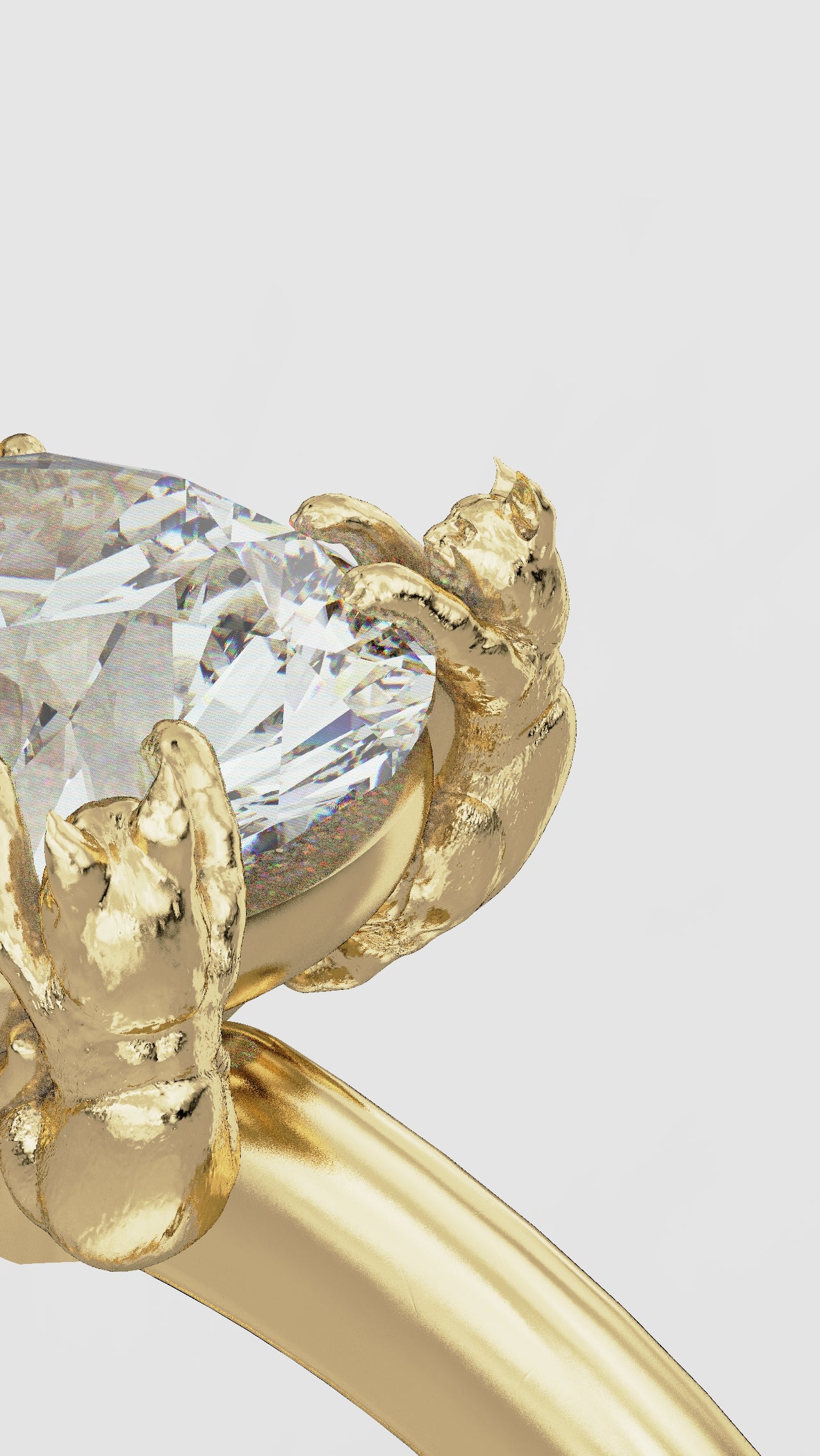 The Chaton Cat Ring - Cushion Cut with Diamond Band