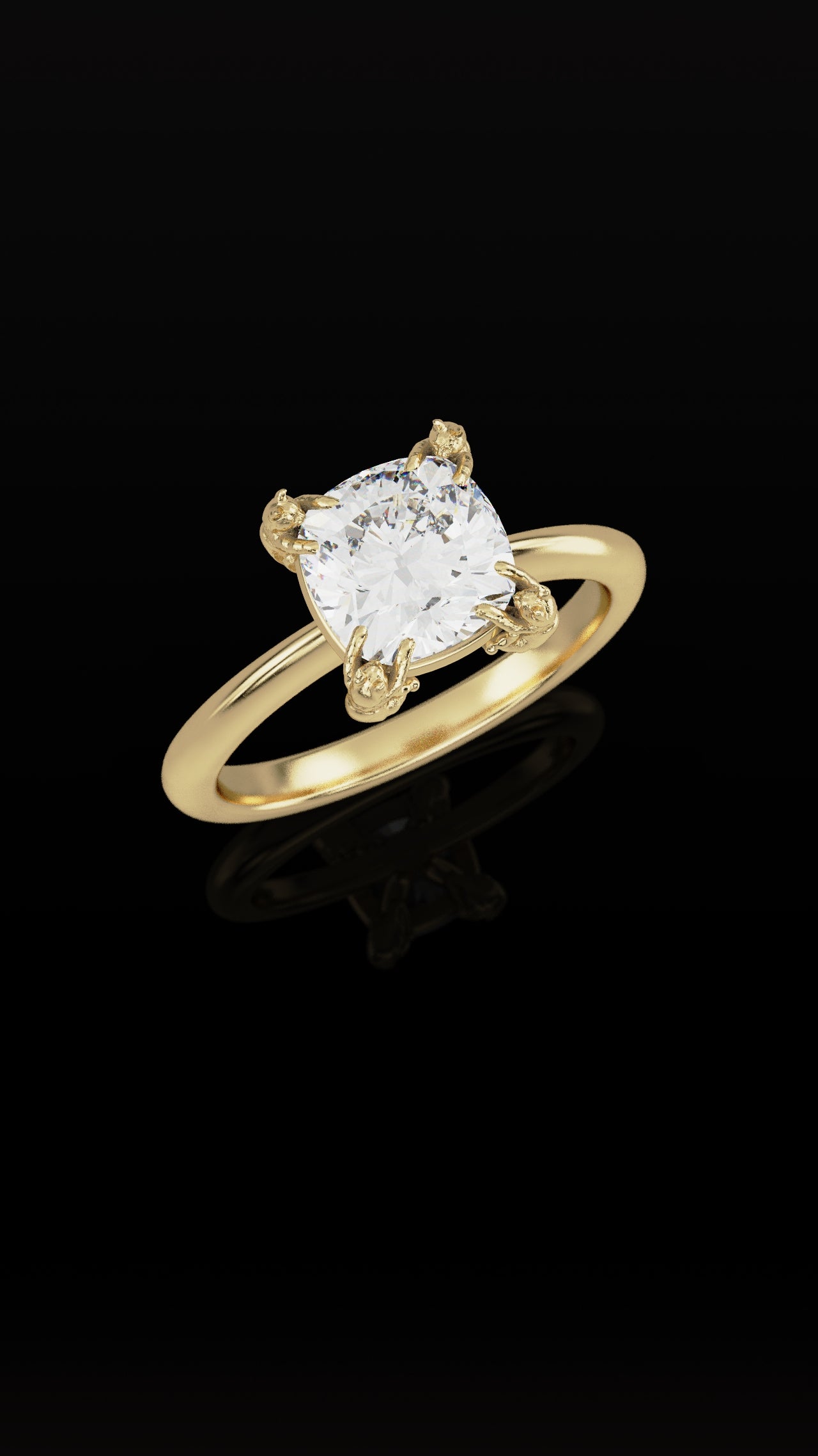 The Chaton Cat Ring - Cushion Cut