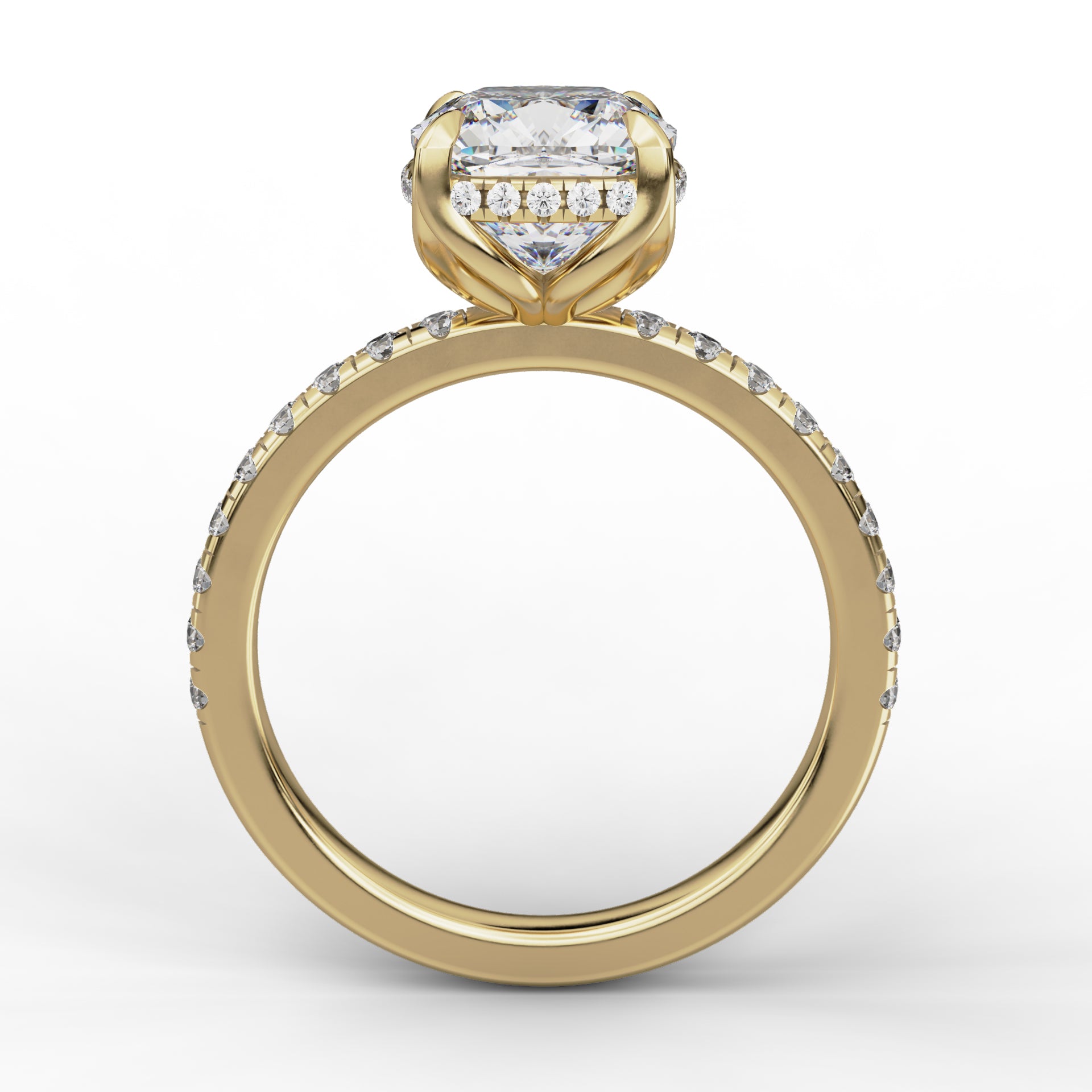 Anastasia Ring - Cushion Cut with Diamond