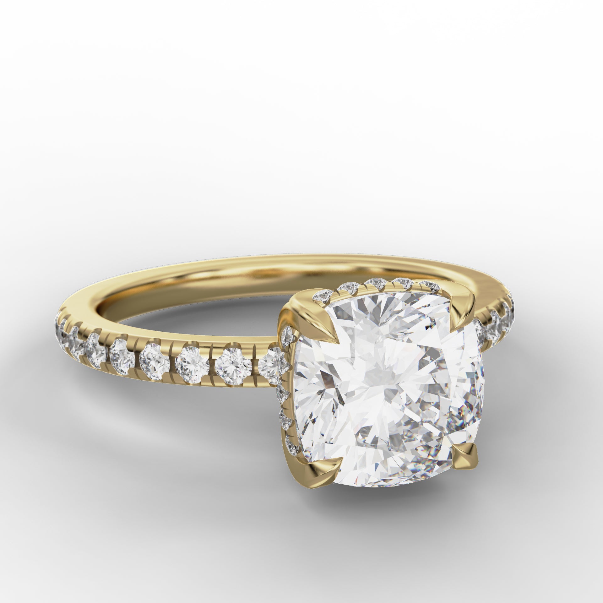 Anastasia Ring - Cushion Cut with Diamond