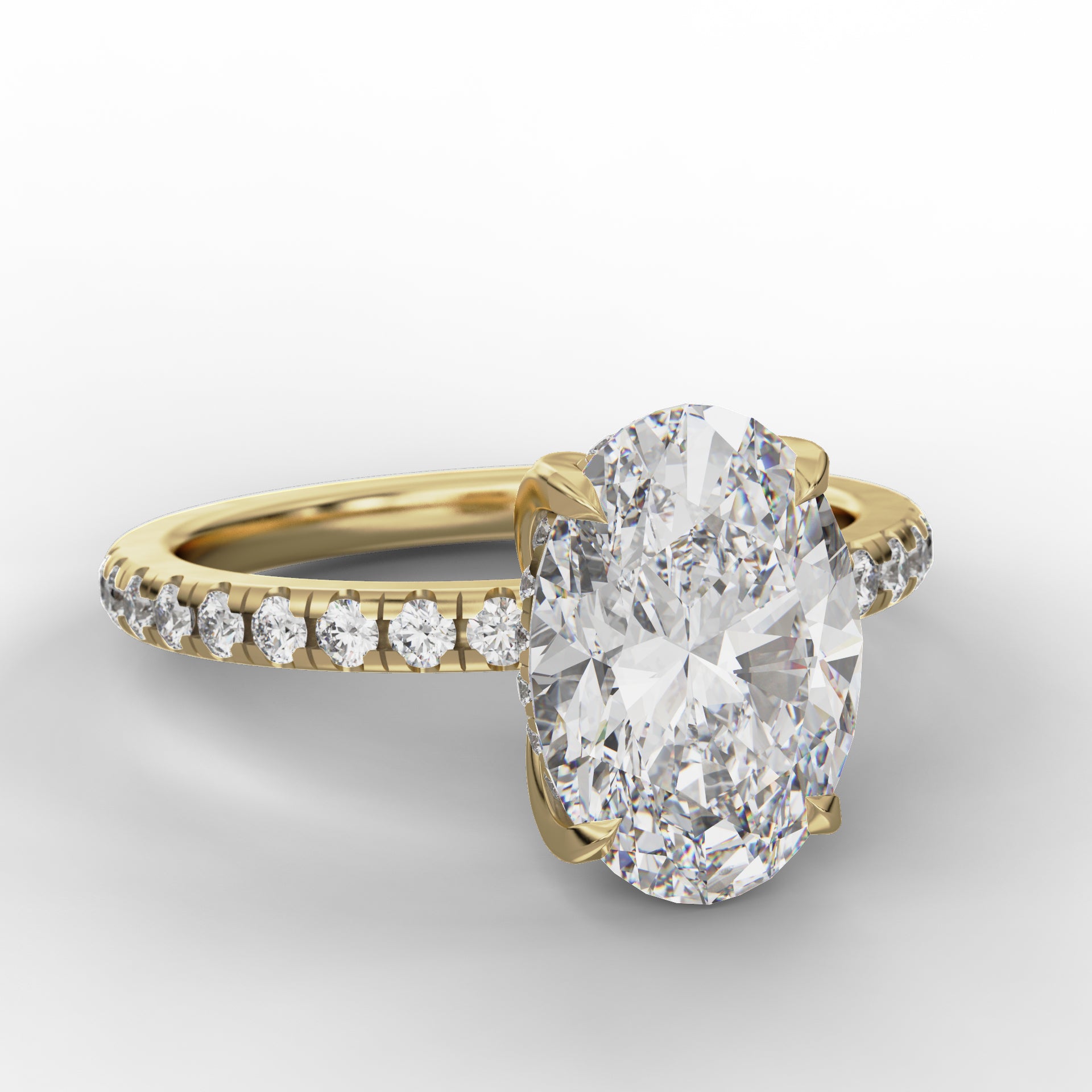 Anastasia Ring - Oval Cut with Diamond Band