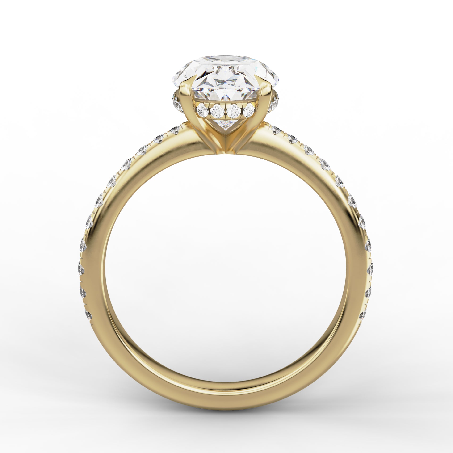 Elara Ring - Oval Cut with Diamond Band