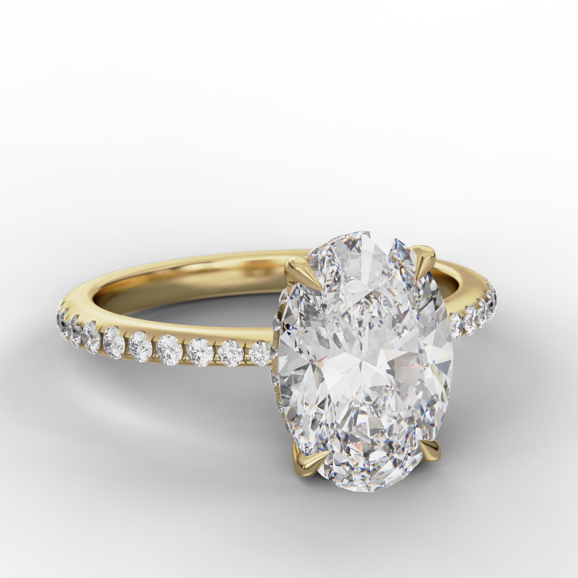 Elara Ring - Oval Cut with Diamond Band