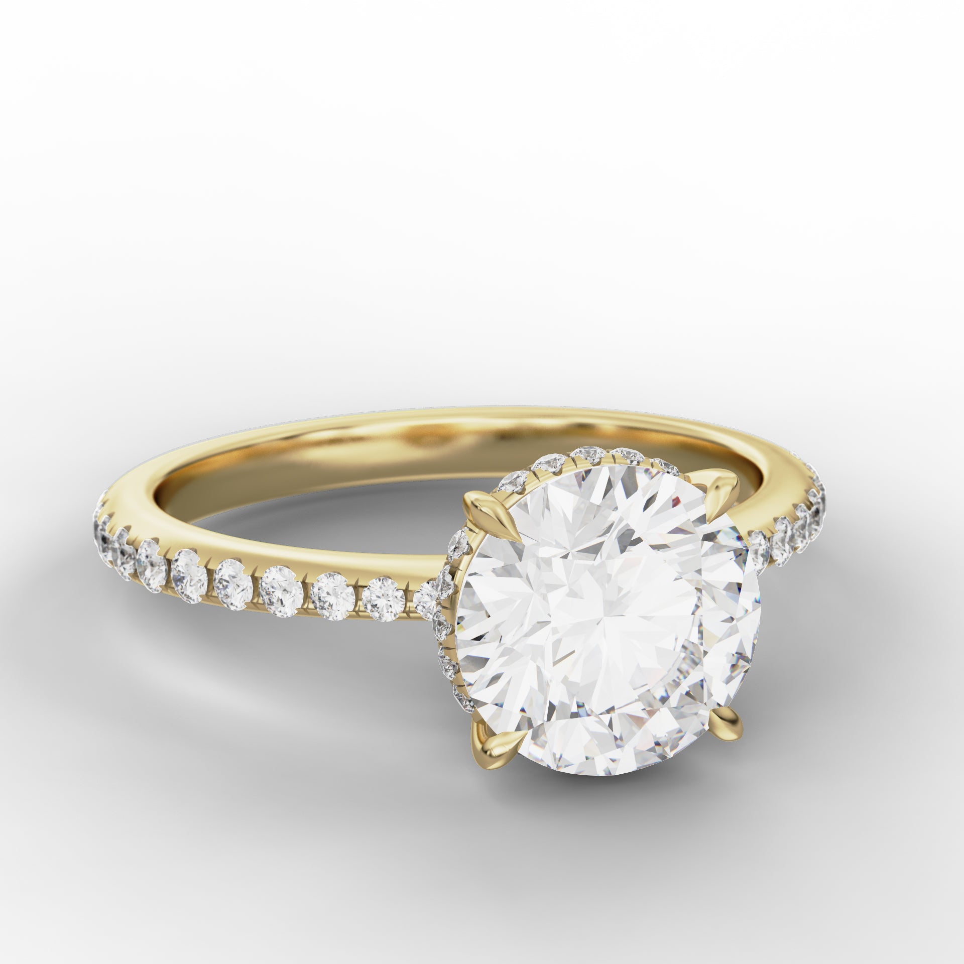 Elara Ring - Round Brilliant with Diamond Band