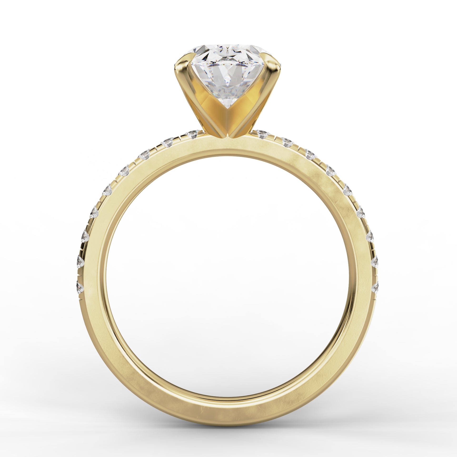 Luciana Ring - Oval Cut with Diamond Band