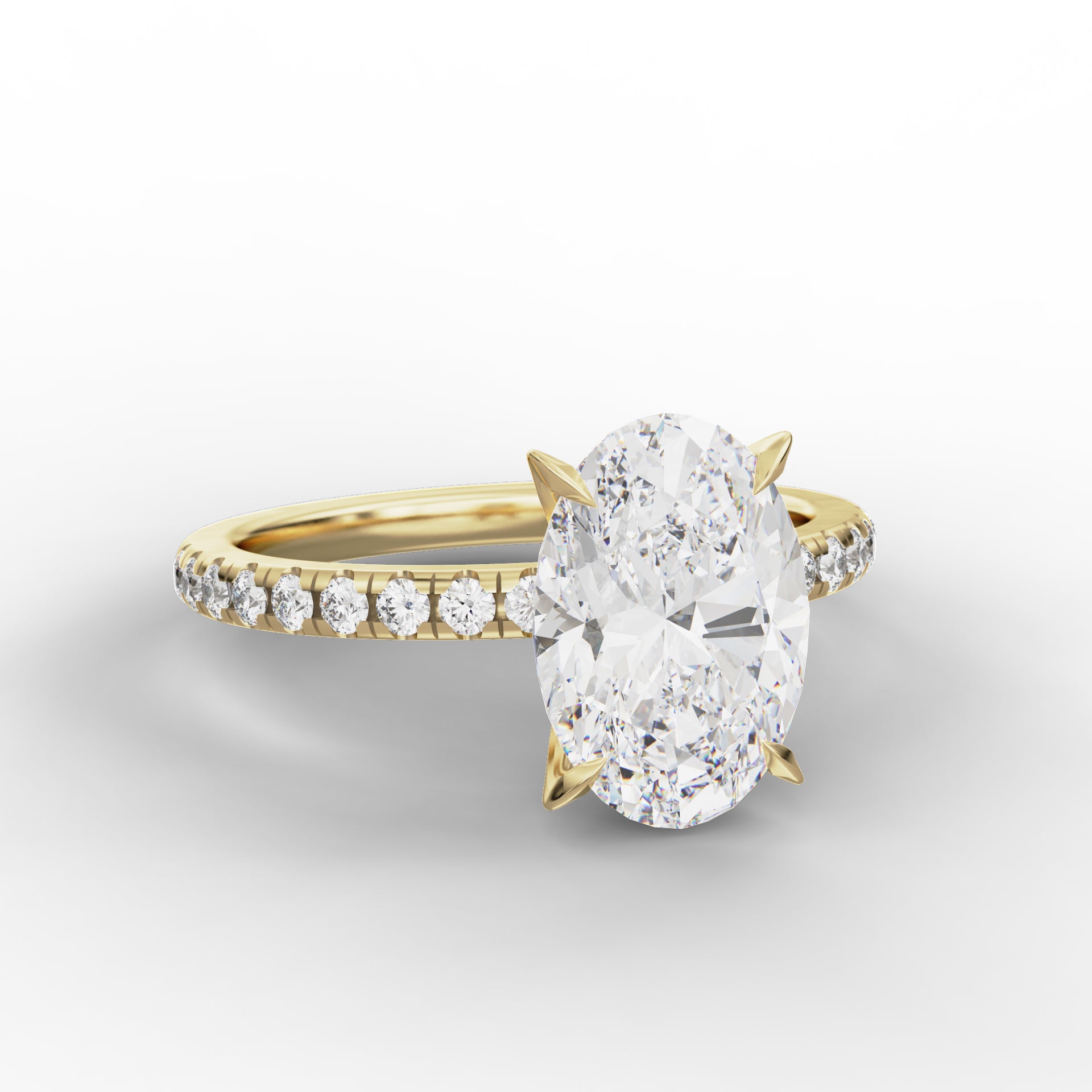 Luciana Ring - Oval Cut with Diamond Band