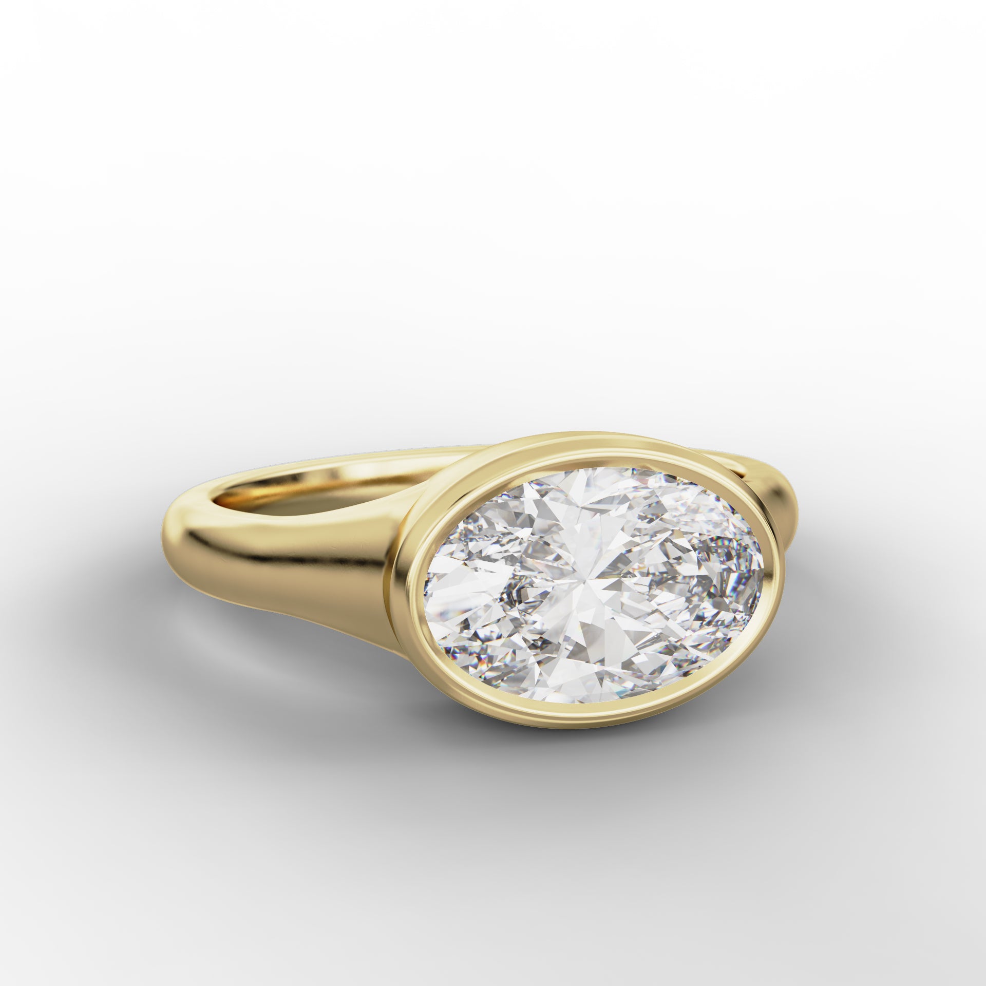 Cleo Ring - Horizontal Oval Cut Diamond