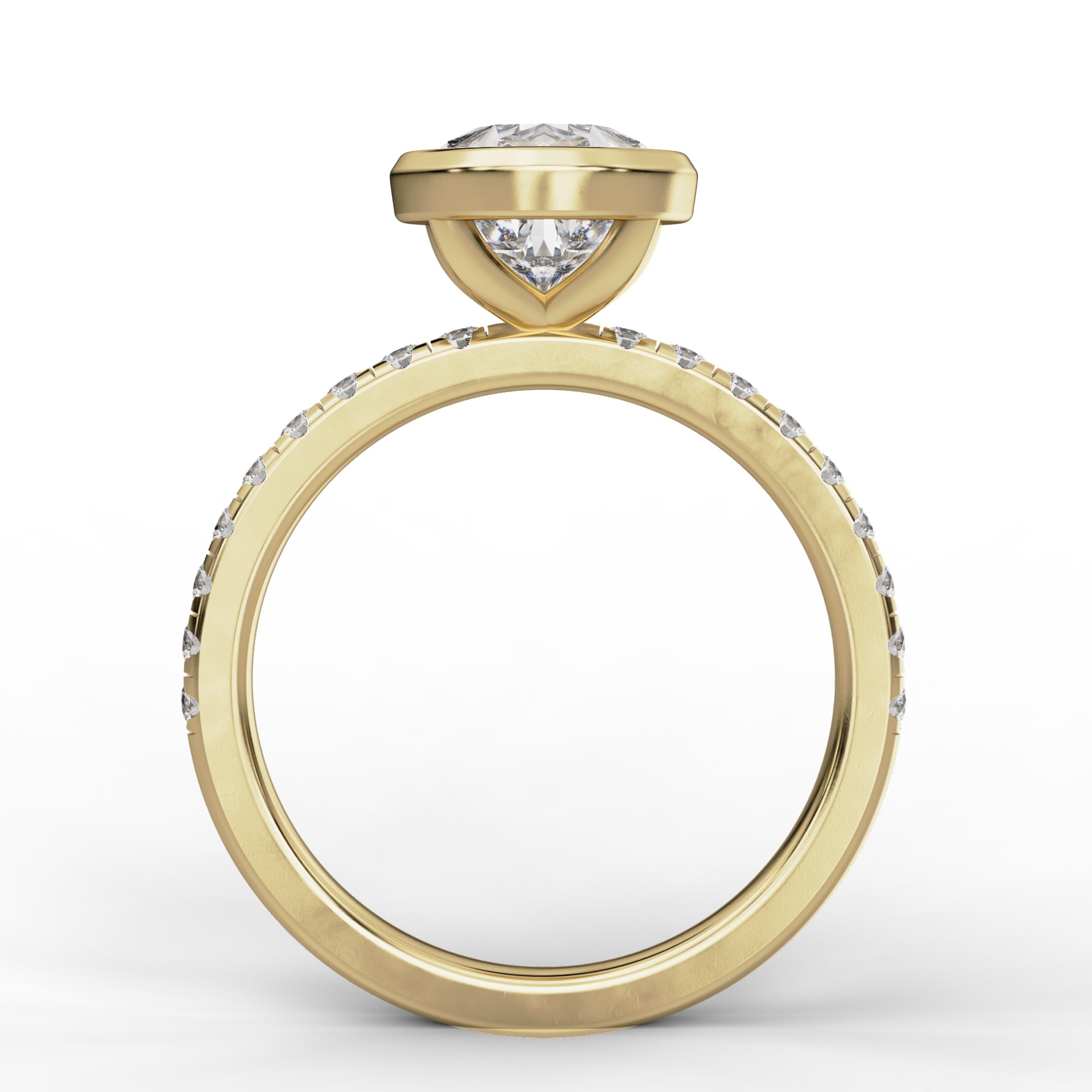 Calista Ring - Pear Cut with Diamond Band