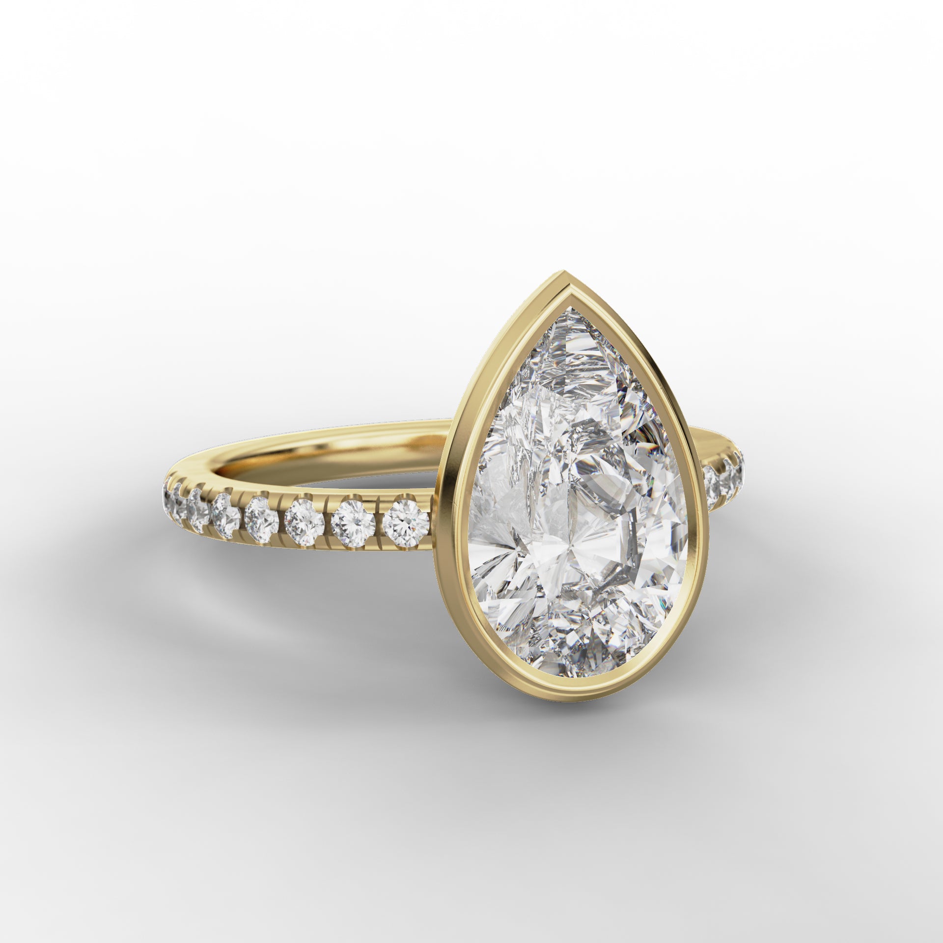 Calista Ring - Pear Cut with Diamond Band