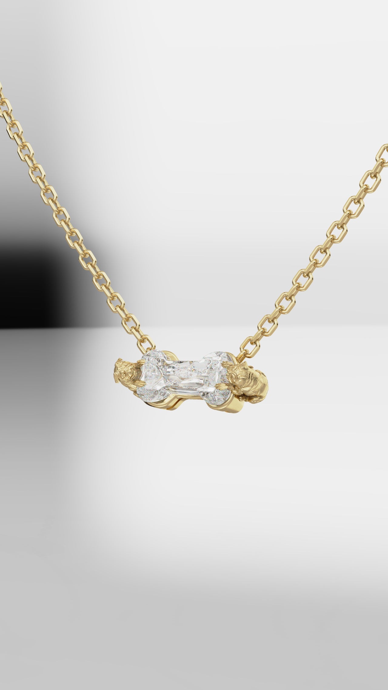 1.5 ct Dog Bone Diamond Pendant (any dogbreed)