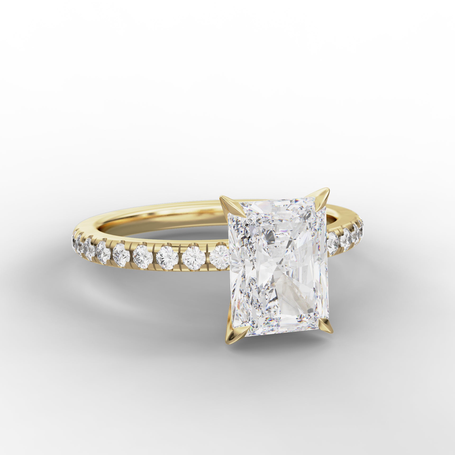 Luciana Ring - Radiant Cut with Diamond Band