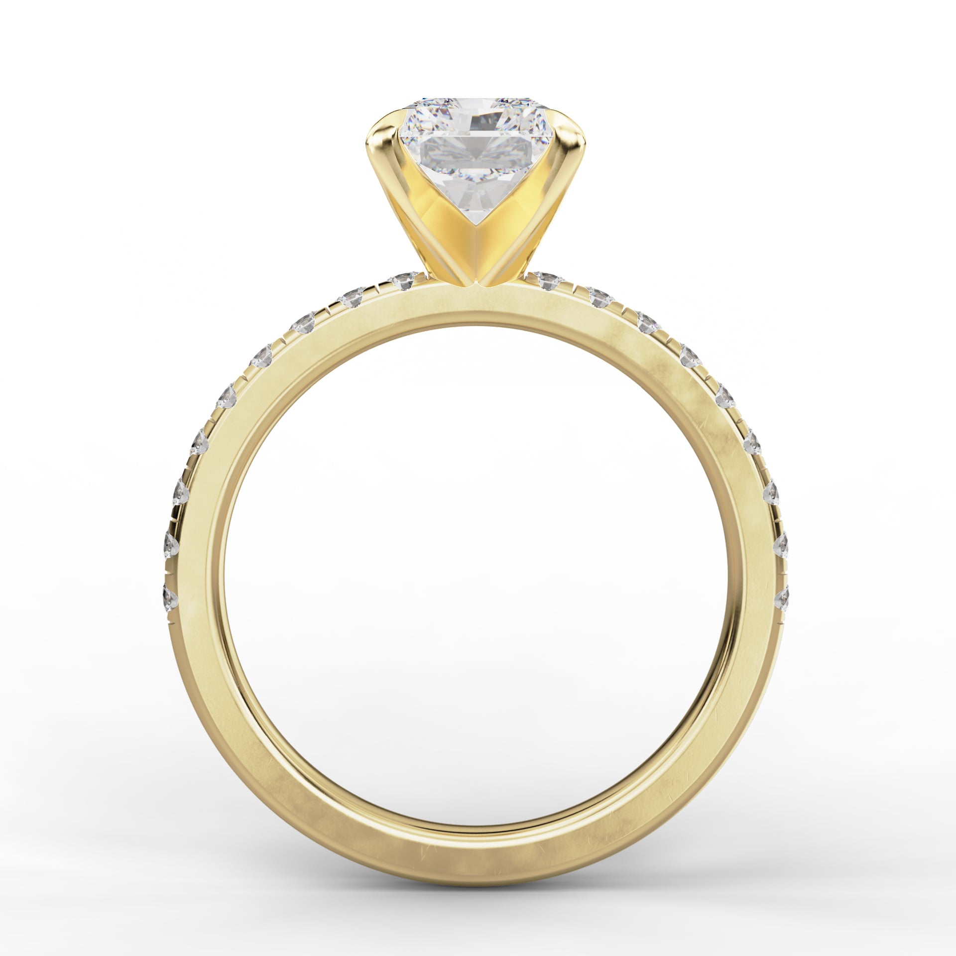 Luciana Ring - Radiant Cut with Diamond Band