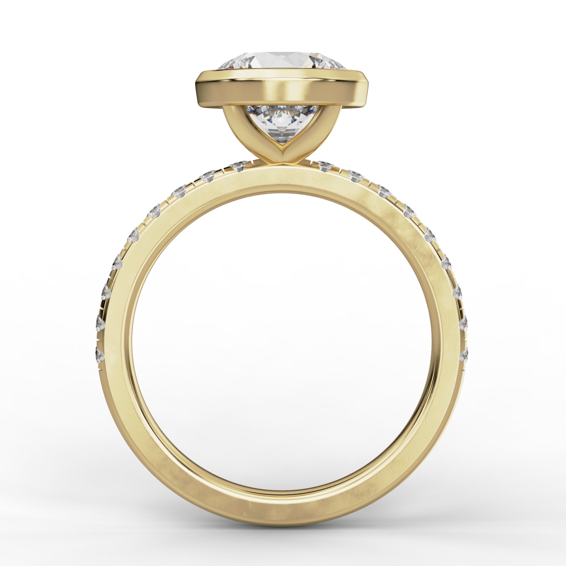 Calista Ring - Round Brilliant with Diamond Band