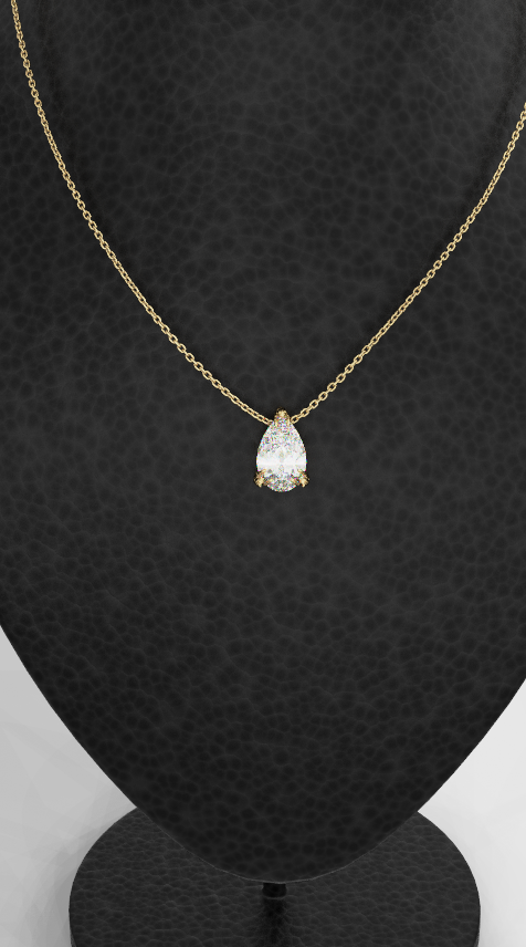 Cat Prong Solitaire Pendant - Pear Cut