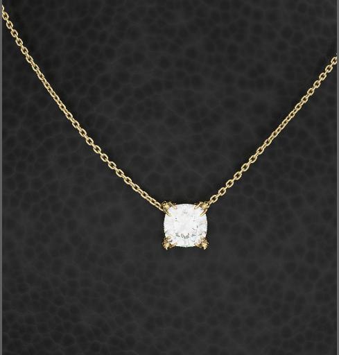 Cat Prong Solitaire Pendant - Cushion Cut