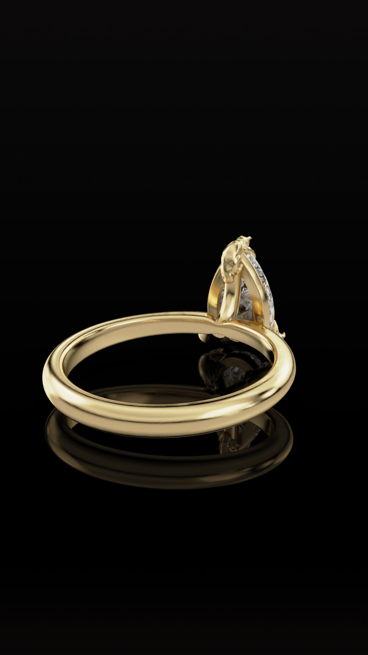 The Chaton Cat Ring - Pear Cut